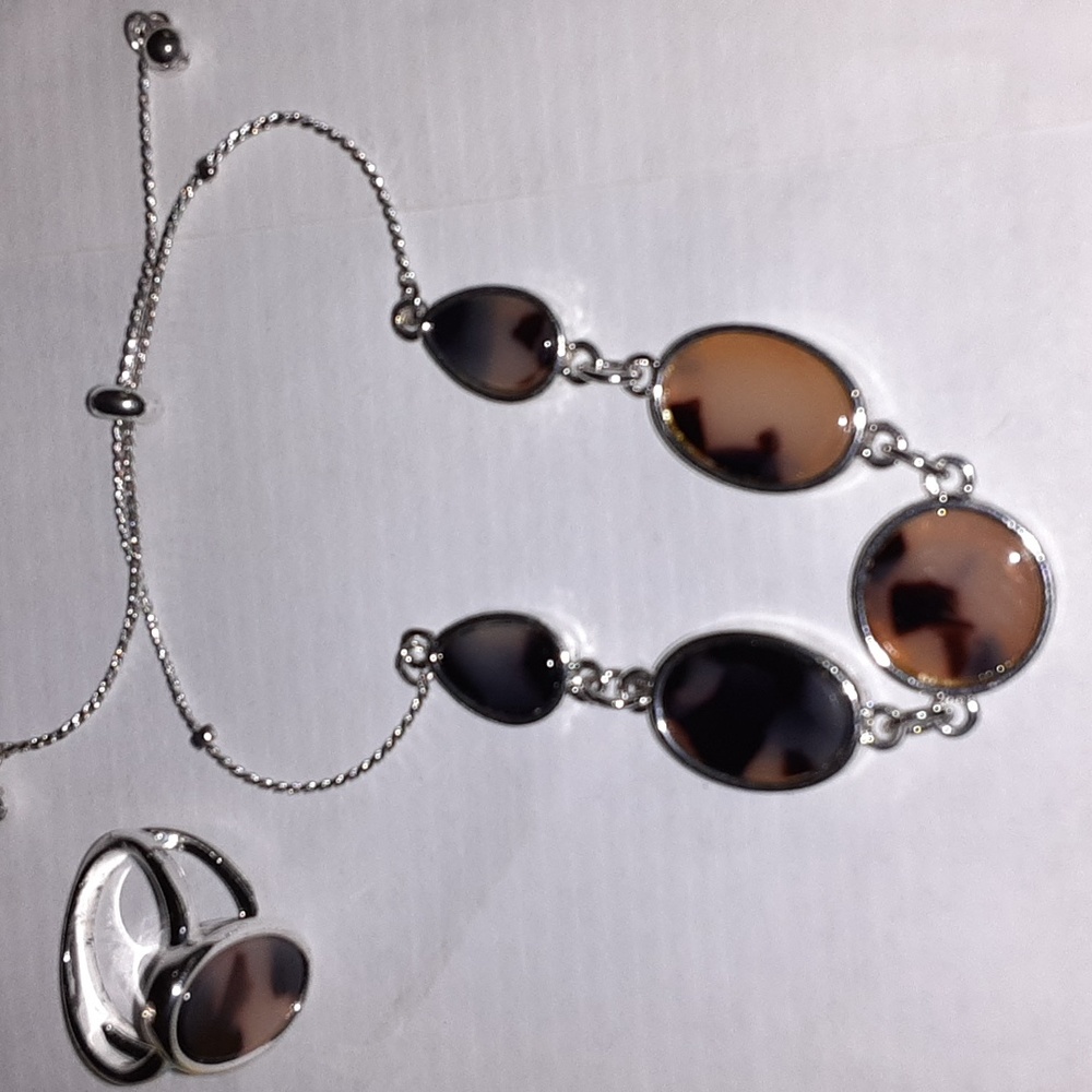 SET with Blonde Tortoise Fashion Bracelet and Size 6 Ring to Match $10 - Picture 3 of 11